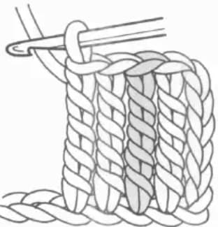 Triple treble crochet step 5: Continue crocheting the next stitch