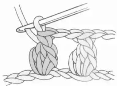 Modified double crochet cluster step 3: Complete the stitch