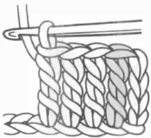 Treble crochet step 5: Final yarn over to complete the treble crochet