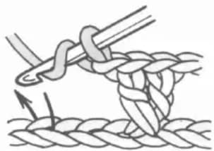Double crochet cross stitch step 1: Skip stitch and position at next stitch