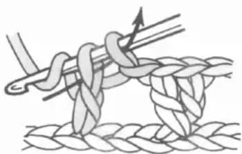 Double crochet cross stitch step 2: Complete double crochet in next stitch position