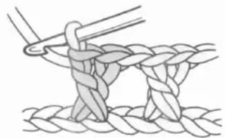 Double crochet right cross step 2: Complete the right cross