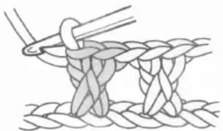 Double crochet left cross step 4: Complete the cross