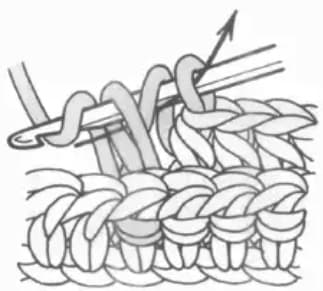 Half double crochet back post step 2: Yarn over and complete the half double crochet