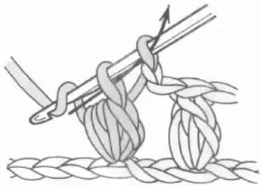 Modified cluster stitch step 2: Yarn over and pull through loops
