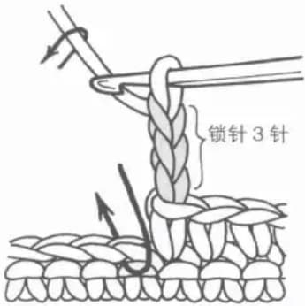 Modified small chain stitch step 1: Insert hook and yarn over