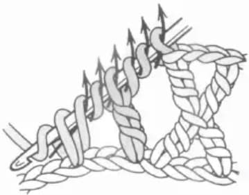 Treble crochet cross stitch step 2: Cross insert