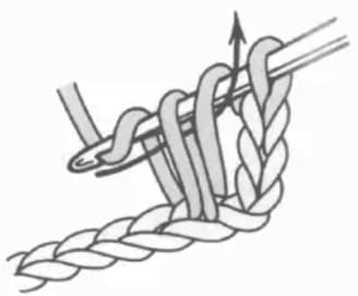 Double crochet step 3: Yarn over and pull through first two loops