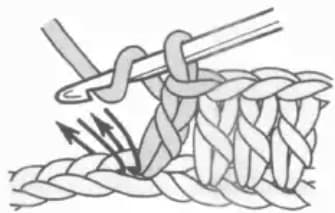 Double crochet 3-in-1 step 1: Work first double crochet in same stitch