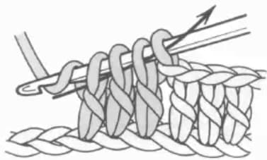 Double crochet 3 together step 3: Yarn over and pull through all loops at once