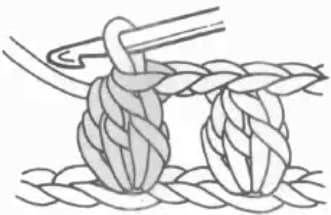 Double crochet 3-cluster step 4: Complete the bobble stitch