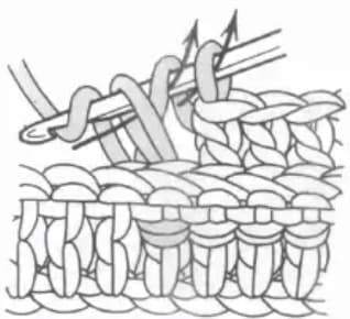 Double crochet back post step 2: Pull through loops in two steps to complete the double crochet