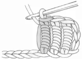 Double crochet roll stitch step 3: Completing the roll stitch