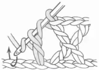 Double crochet cross stitch step 2: Insert into the third chain stitch
