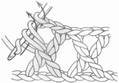 Double crochet cross stitch step 5: Complete the double crochet