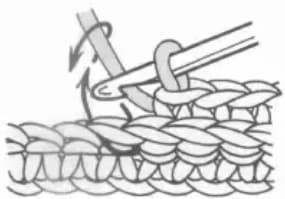 Single crochet back post step 1: Insert hook from behind around the post and yarn over