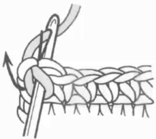 Reverse single crochet step 2: Yarn over and pull through