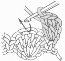 Pine stitch step 4: Work single crochet in center of double crochets