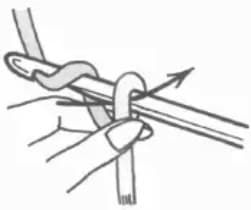Chain stitch step 2: Secure the cross and pull through