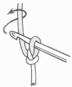 Chain stitch step 3: Yarn over the hook