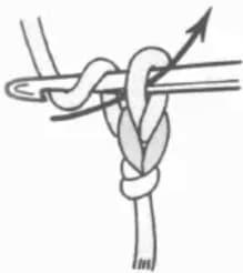 Chain stitch step 5: Repeat yarn over and pull through for second chain