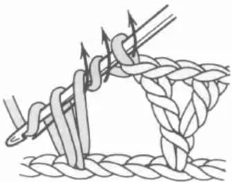 Y stitch step 1: Work a treble crochet