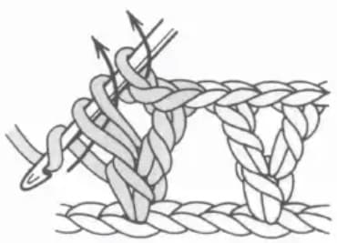 Y stitch step 3: Complete the double crochet