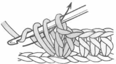 Half double crochet increase step 2: Work the second half double crochet in the same stitch