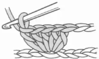 Half double crochet popcorn stitch step 1: Work 5 half double crochets into the same stitch