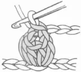 Half double crochet popcorn stitch step 5: Tighten to complete the popcorn
