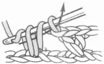 Half double crochet cross stitch step 2: Complete first half double crochet