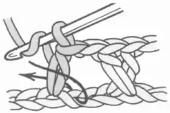 Half double crochet cross stitch step 3: Insert hook into right stitch
