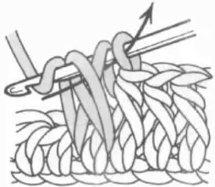Half double crochet front post step 2: Continue to complete the half double crochet